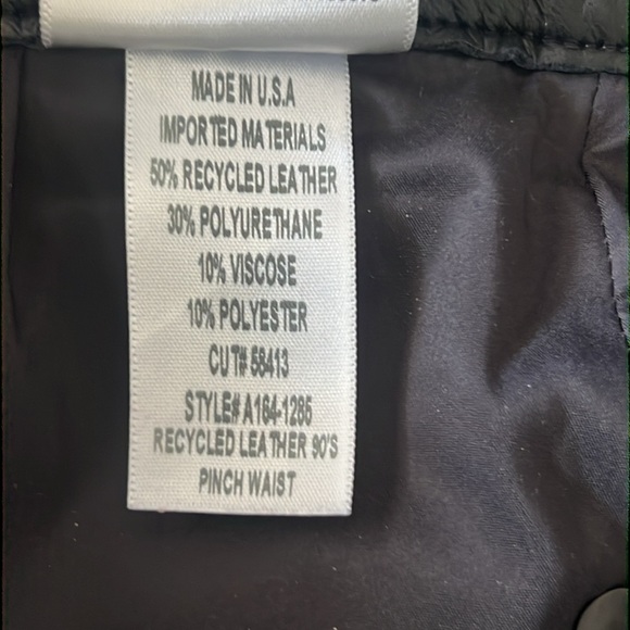 AGOLDE  Recycled Leather High Waist Fitted 90's Black Pants Size 24 - Picture 9 of 11